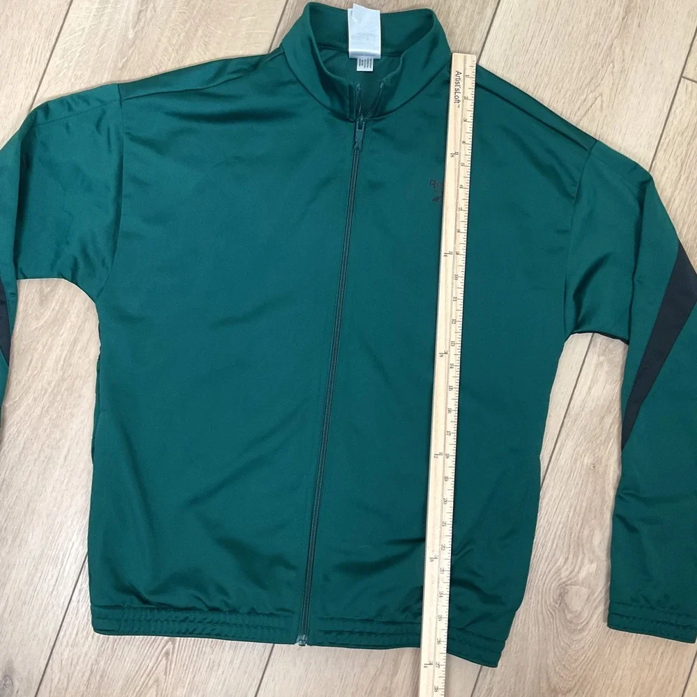 Reebok RI Vector Knit Track‎ Jacket Mens Medium Collegiate Green Full Zip